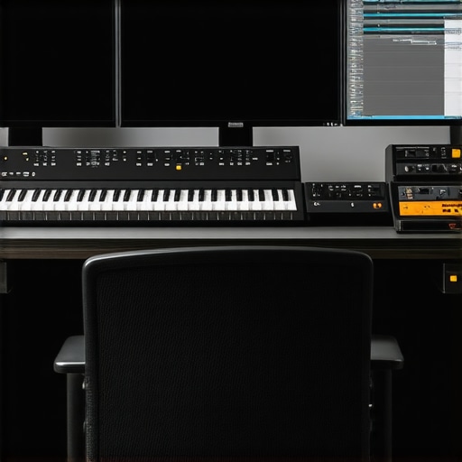 State-of-the-Art Editing Setup A modern professional editing station featuring a calibrated monitor, color grading console, and tactile control devices.