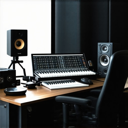 State-of-the-art Audio Editing Environment A professional audio studio featuring high-end equipment and acoustic panels, illustrating optimal editing conditions.