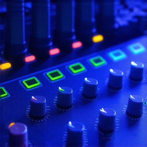 Close-up of a professional tactile control surface used for photo and video editing.