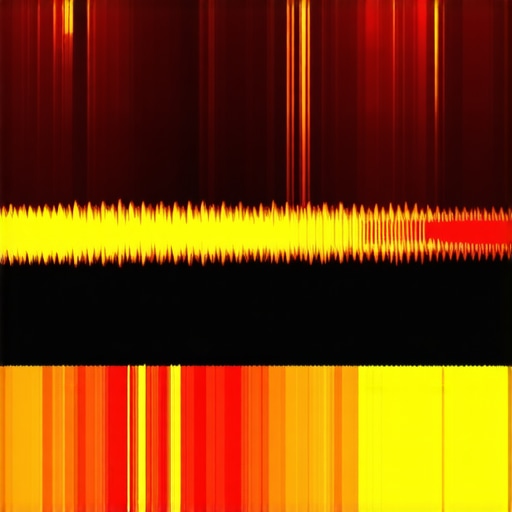 Spectral frequency display showing audio restoration of wind noise.