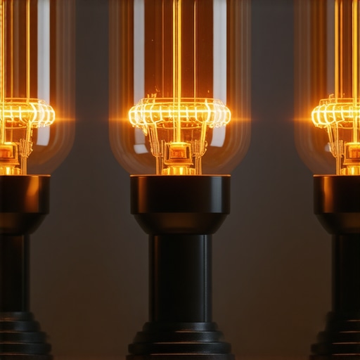 A glowing vacuum tube in a professional audio rack used for saturation.