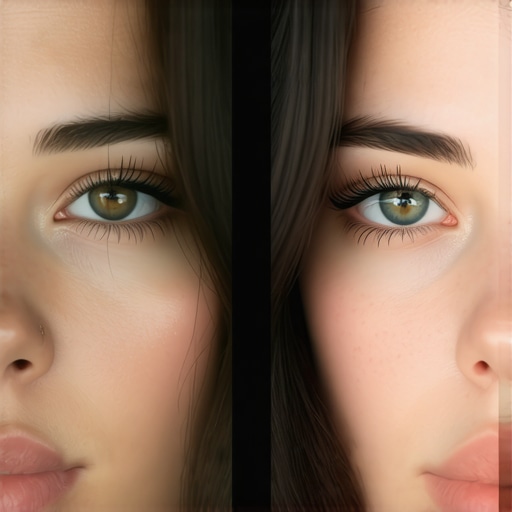Digital negative fill comparison in color grading software to enhance skin tone dimension.