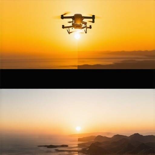 Comparison of drone footage with barrel distortion versus corrected lens profile.