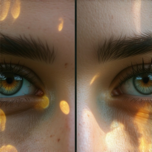 Comparison of optical vignetting showing cat-eye bokeh effects in high-end lens simulation.