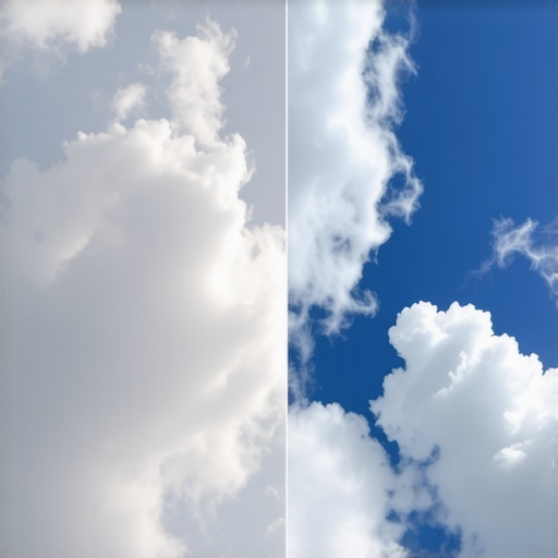 Side-by-side view showing the difference between a blown-out sky and a professional highlight recovery technique.