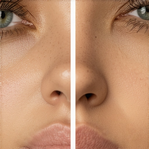 Close-up of human skin texture showing the difference between over-smoothed digital skin and reconstructed organic texture with fine grain.