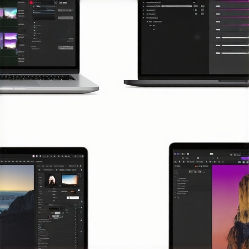 Comparison between a laptop screen and a professional reference monitor for color grading accuracy.