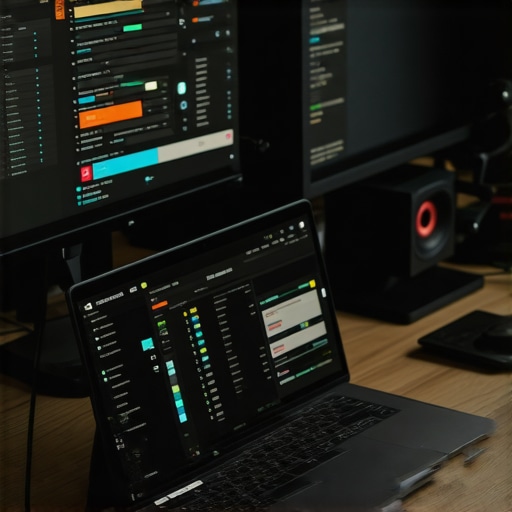 High-Performance Mobile Editing Hardware Configuration Professional mobile video editing setup with external SSD and reference monitor