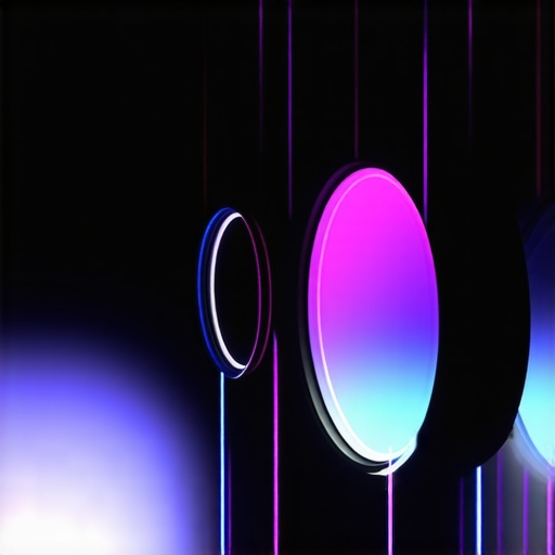 Close up of light refracting through professional camera lens glass elements.