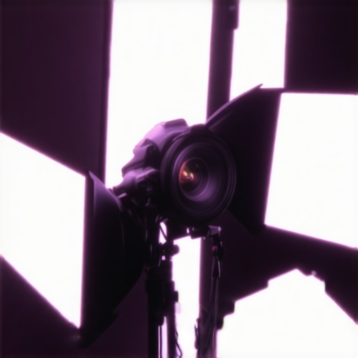 High-speed macro cinematography setup with professional LED lighting.