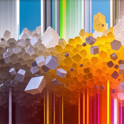 Macro view of physical film emulsion showing organic silver halide crystals