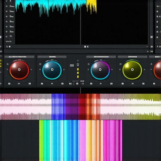 Close up of a tablet screen showing professional color grading tools and waveform.