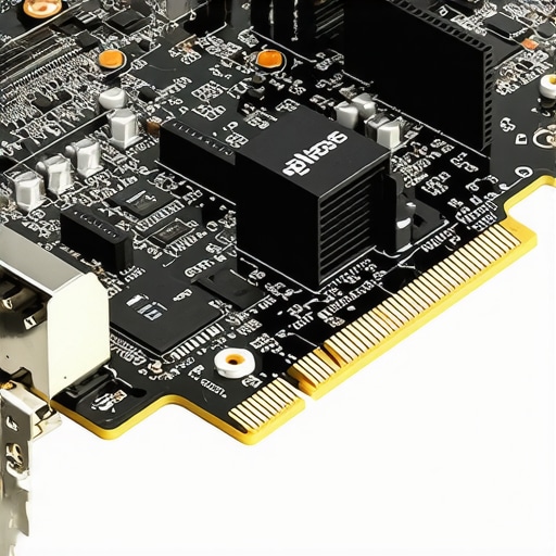 Close-up of a Blackmagic DeckLink style video I/O card for professional color grading