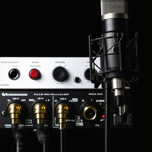 Optimized Professional Audio Signal Chain Professional audio equipment showing balanced cables and interface to prevent hiss