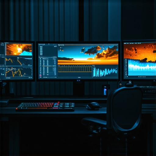High-end video editing workstation featuring 8K timeline and liquid cooling components for thermal management.