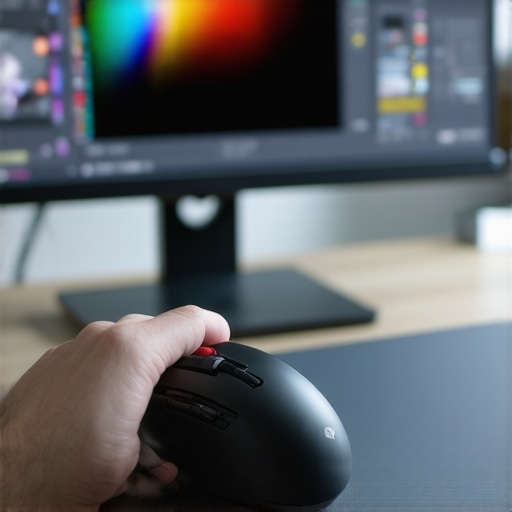 Professional editor using a precision mouse for rotoscoping