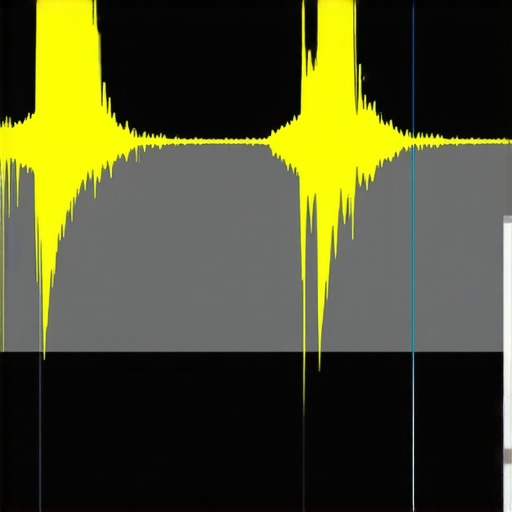 High-resolution view of a spectral frequency editor highlighting harsh sibilance in a vocal recording.