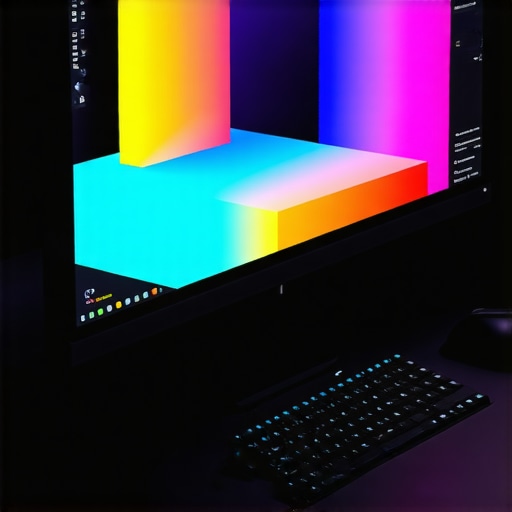 Professional 3D LUT Color Visualization Visualization of a 3D Look-Up Table on a high-end IPS monitor for color grading.