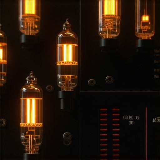 High-end vacuum tube audio interface showing dynamic needle movement on VU meters.