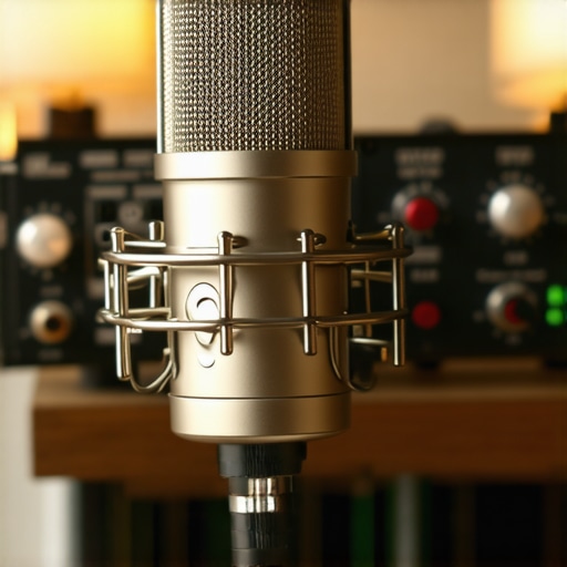 A high-end microphone and preamp setup used for professional audio recording and noise floor management.