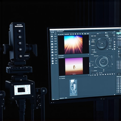 A colorimeter calibrating a professional monitor for accurate photo and video editing.