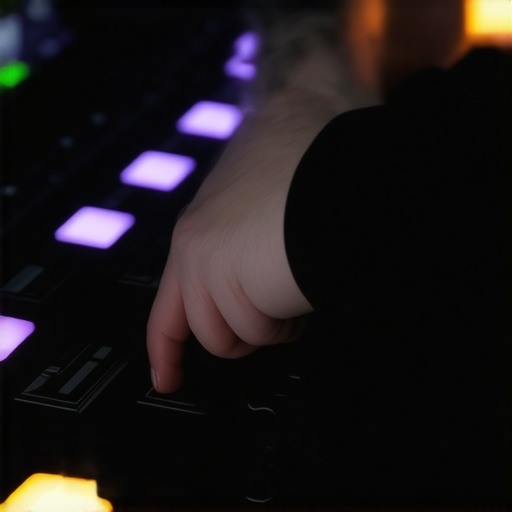 Hands using a dedicated color grading control surface for precise highlight adjustments