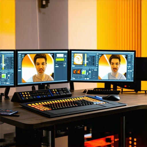 Tactile color grading surface used in a professional video editing studio for precise skin tone correction.