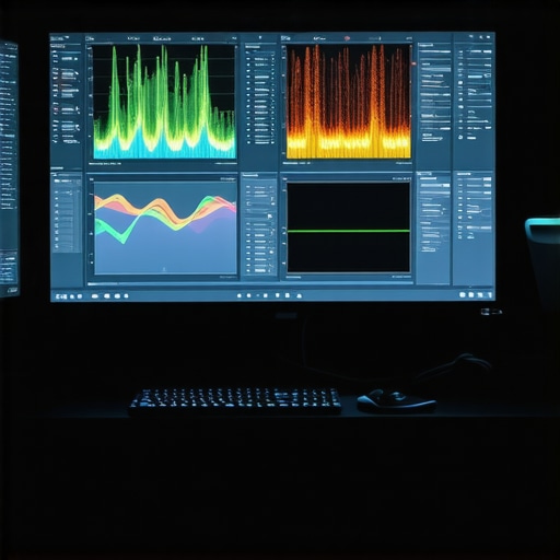 Vectorscope scopes and curve adjustments on a professional color grading monitor