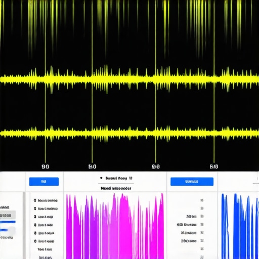 A digital audio workstation screen showing frequency analysis for podcast editing.