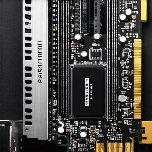 Close-up of a high-end hardware RAID controller used for data redundancy in professional video editing.