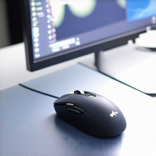 Professional Low-Friction Editing Surface Setup Macro view of PTFE mouse feet and a glass mousepad for ergonomic video editing.