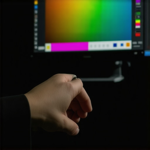 Professional Monitor Calibration Process A color calibration tool being used on a professional editing monitor.