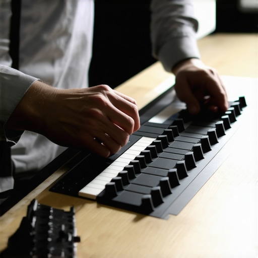 Close-up of a professional editor using a motorized fader for audio automation.
