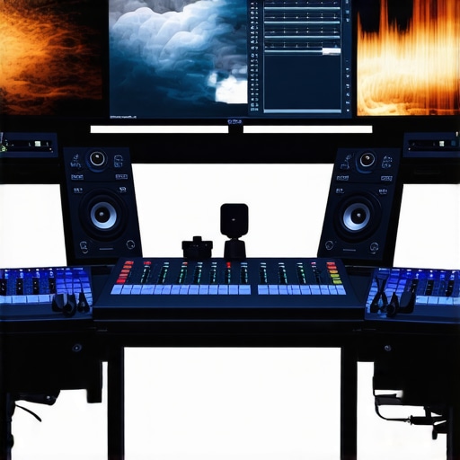 Professional Multi-Cam Color Grading Setup High-end video editing suite showing camera matching tools and hardware controllers
