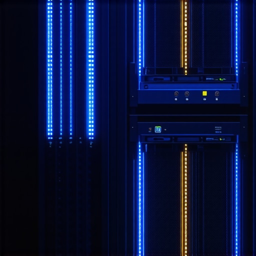 A professional studio NAS setup showing high-speed network connections for video editing teams.