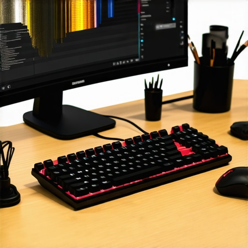 Professional Photo Retouching Workspace Professional workstation with ergonomic mouse and color calibrated monitor for photo editing
