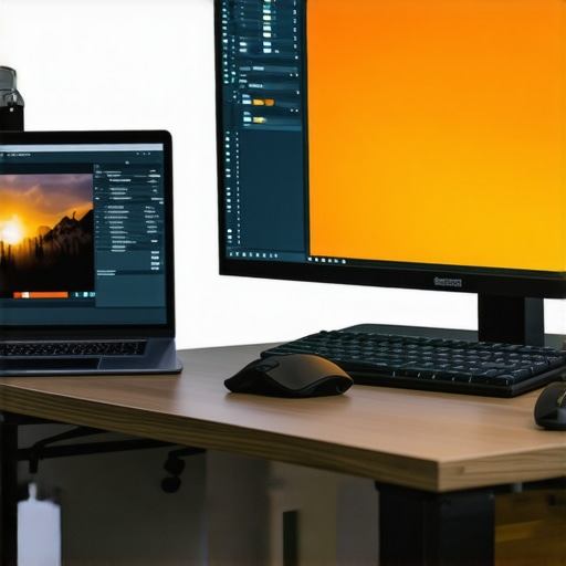 A professional color-graded scene on a reference monitor compared to a laptop screen showing color shifts and banding.