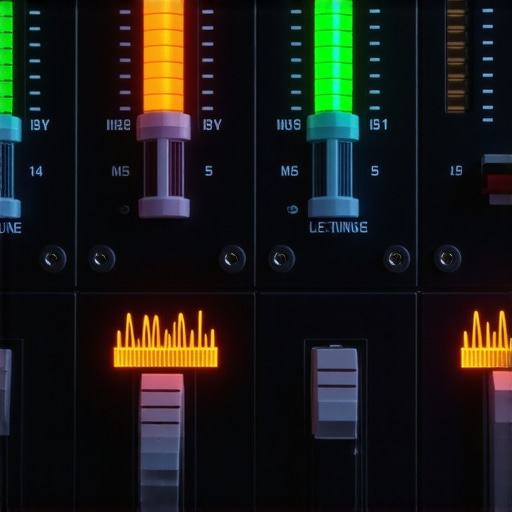 A high-end digital audio interface showing stable clocking and complex waveforms for professional editing.