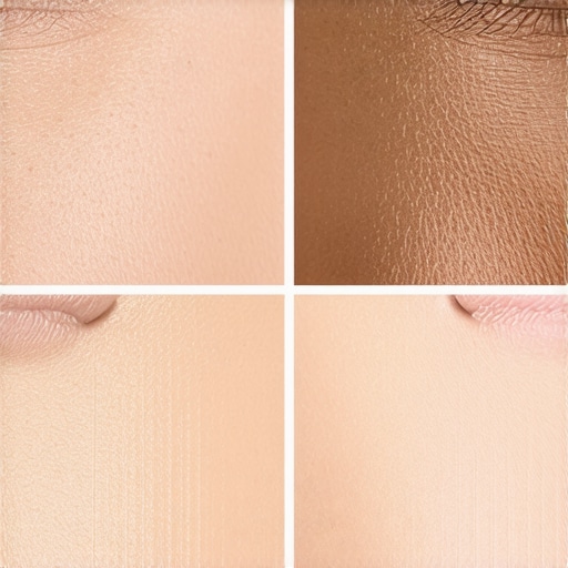 Realistic Skin Texture Retention in High-End Retouching Macro view of human skin showing the difference between professional texture preservation and over-processed smoothing.