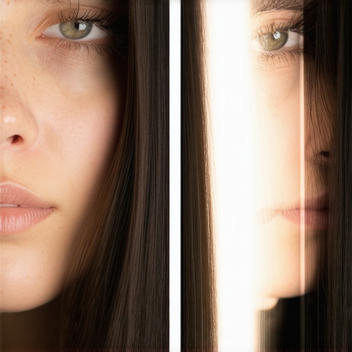 Comparison between professional rim lighting and over-exposed background light spill on a subject.