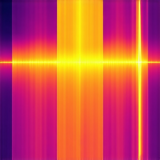 Visual representation of boxy audio frequencies in a spectral analyzer heat map