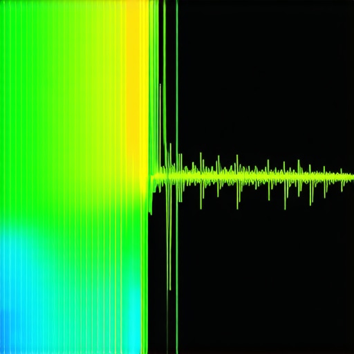 Close-up of a spectral frequency heatmap showing audio repair techniques for removing clicks and pops.