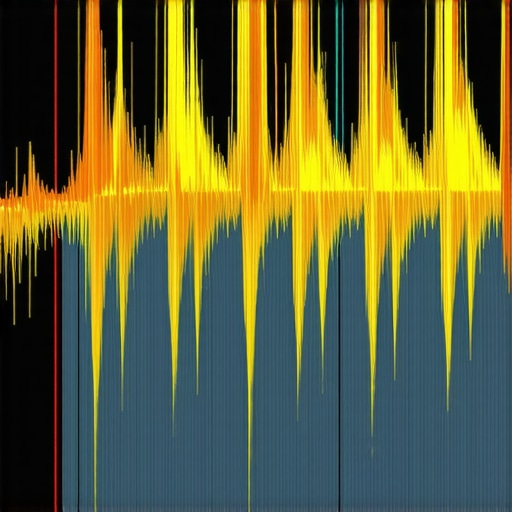 A professional DAW showing spectral frequency analysis of a vocal track with highlighted sibilance peaks.
