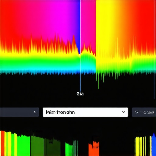 A detailed view of audio spectral analysis showing surgical frequency adjustments.