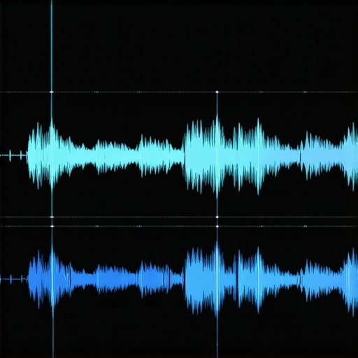 Sub-Frame Audio Waveform Editing Precision Close-up of high-precision audio waveform editing on a professional video editor timeline.