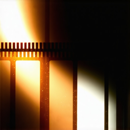 Close-up of physical film negative on a light table showcasing emulsion texture.