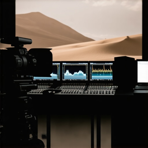 A high-end virtual production studio showing the integration of LED volumes and color grading hardware.