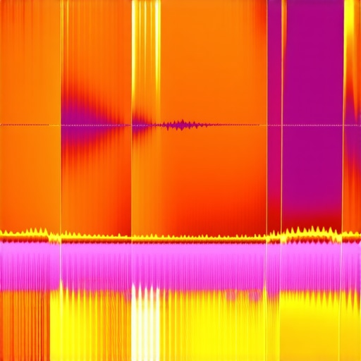 Spectral view of audio software removing fluctuating hum.