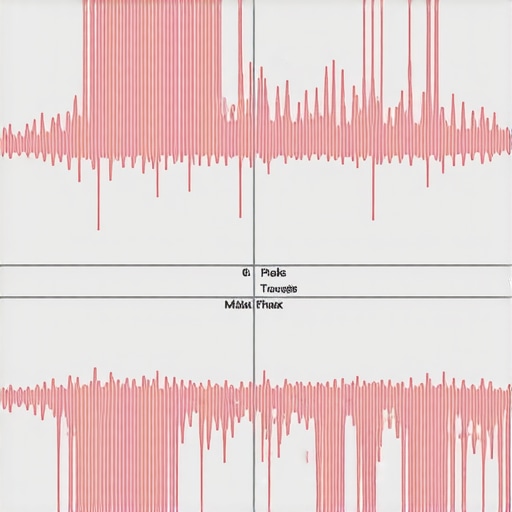 Visualizing Phase Misalignment in a DAW Close-up of audio waveforms on a screen showing phase cancellation and sample-level offset.